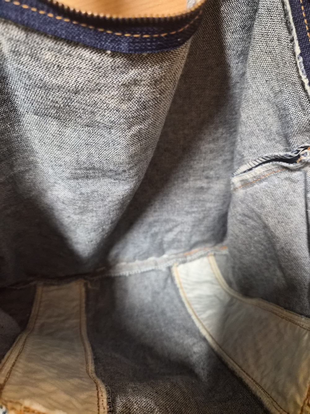 Vintage Acid Wash Tote Bag With Zipper - Picture 3 of 4